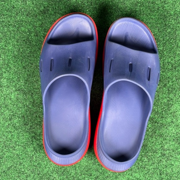 Hoka Ora Recovery Slide 3 Mens 11 Blue Red Sandals Slip Ons Comfort 1134527-BBRD - Picture 6 of 9